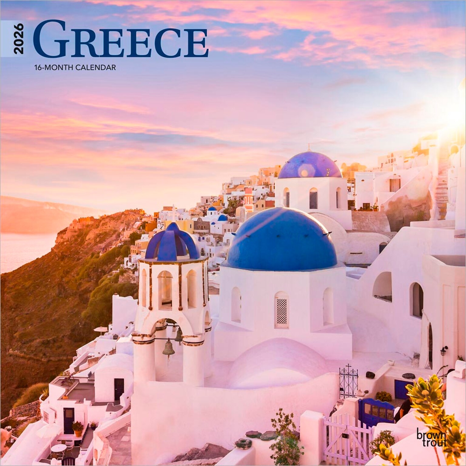 2026 BrownTrout Greece 12 x 12 Monthly Wall Calendar (9798330703548)