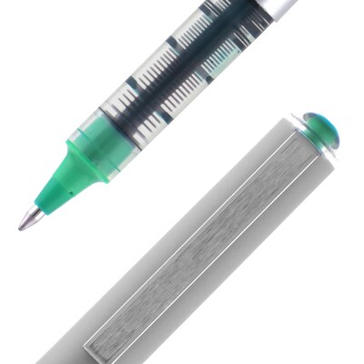 uni-ball Vision Roller Ball Pen, Fine Point, 0.7mm, Green Ink, 12/Pack (60386)