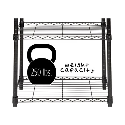 Honey-Can-Do 3-Shelf Metal Unit, 24", Black (SHF-01905)