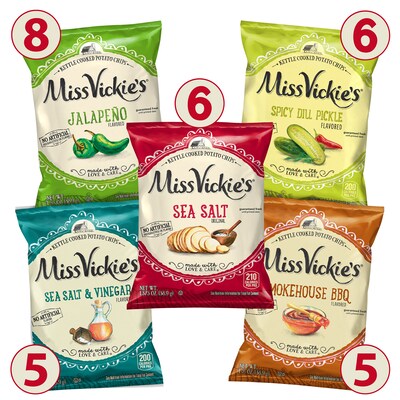 Miss Vickie's Kettle Cooked Variety Potato Chips, 30 Bags/Pack (295-00010)