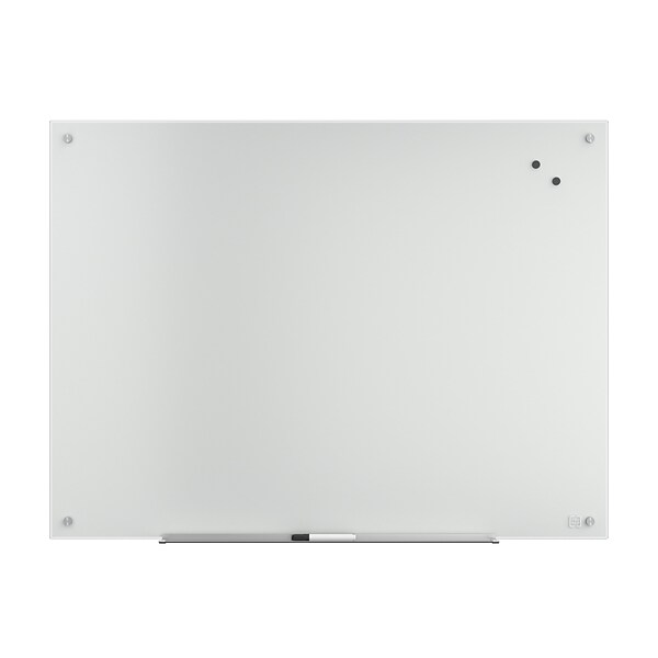TRU RED™ Tempered Glass Dry Erase Board, White, 4' x 3