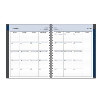 2026 Blue Sky Passages 8.5" x 11" Calendar Year Weekly & Monthly Planner, Plastic Cover, Gray (100009-26)