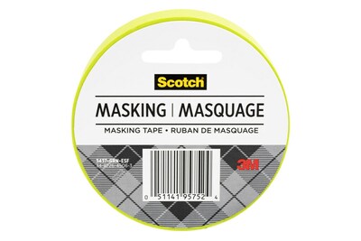 Scotch Expressions Masking Tape, 0.94" x 20 yds., Lemon Lime (3437-GRN)
