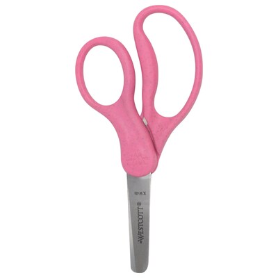 Westcott KleenEarth 5 Stainless Steel Kids Scissors, Blunt Tip, Assorted Colors 6/Pack (00684)