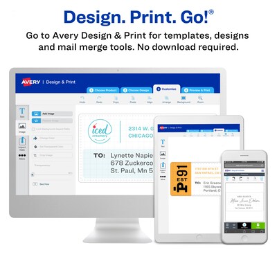 Avery Water-Resistant Laser/Inkjet ID Labels on 4" x 6" Sheets, 3/4" x 1-3/4", Assorted Border Colors, 60 Labels/Pack (41442)