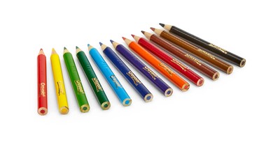 Crayola Short Barrel Colored Pencils, Assorted Colors, 12/Box (68-4112)