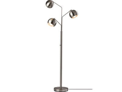 Adesso Emerson 68" Brushed Steel Floor Lamp with Globe Shades (5139-22)