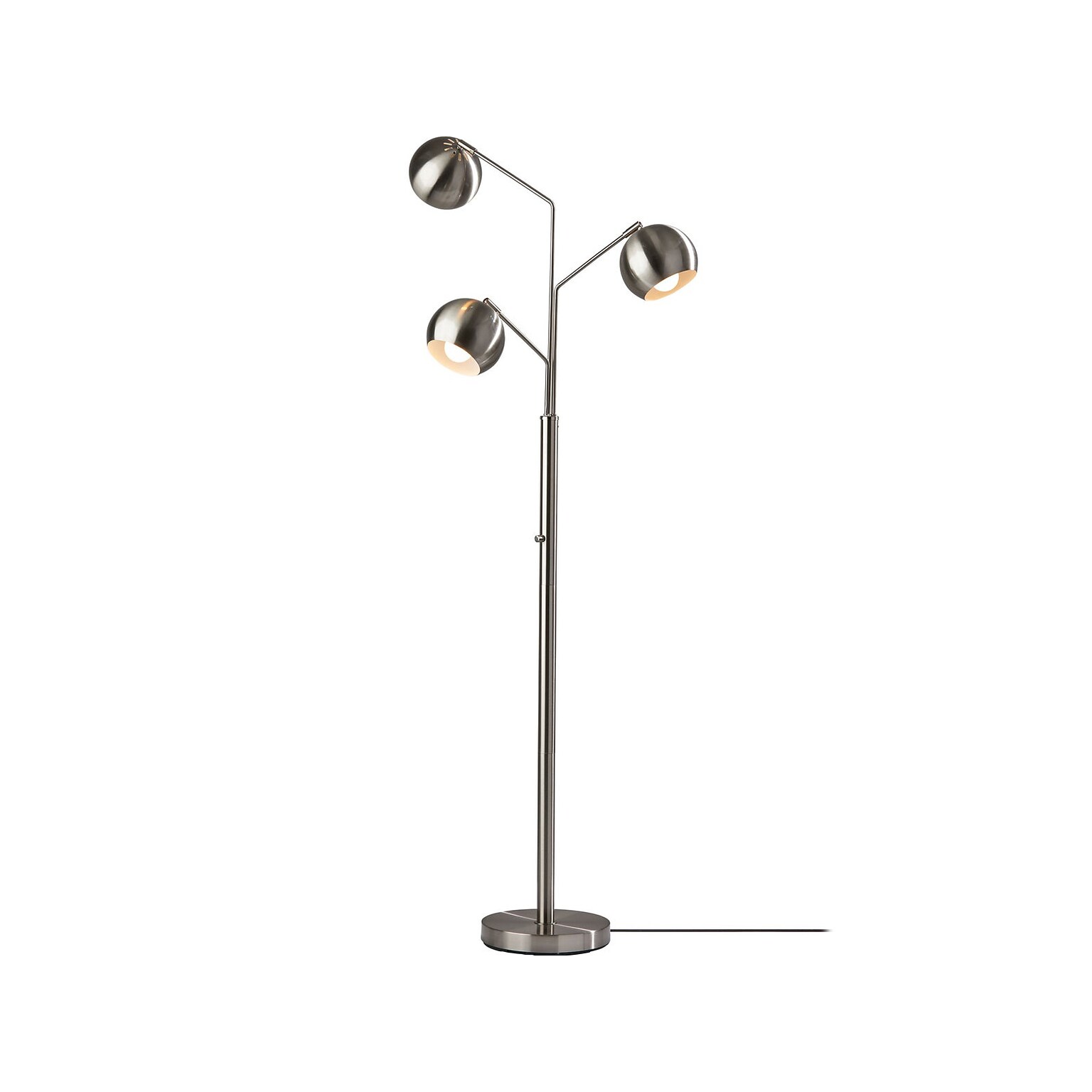 Adesso Emerson 68 Brushed Steel Floor Lamp with Globe Shades (5139-22)