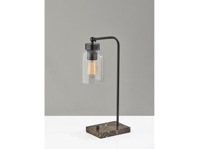 Adesso Bristol Incandescent Desk Lamp, 19", Black (4288-01)