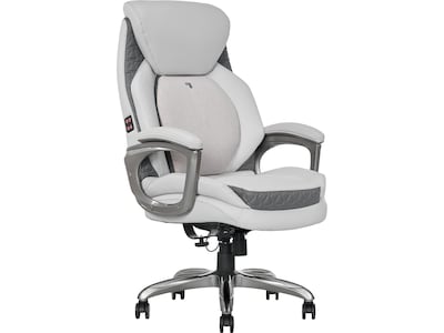 Sharper Image S-600 Active Lumbar Heated Ergonomic Bonded Leather Swivel Executive Massage Chair, Of