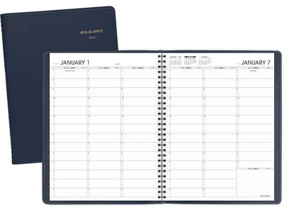 2024-2025 AT-A-GLANCE 8.25" x 11" Weekly Appointment Book, Navy (70-950-20-24)