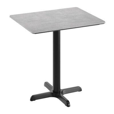 Flash Furniture Acadia Wooden Dining Table with X-Base, 23.75D x 29.75W, Gray Faux Concrete/Black Base (ST2430CGT2222)