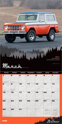 2026 BrownTrout Ford Bronco 12" x 12" Monthly Wall Calendar (9798330701629)