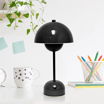 Simple Designs Mushroom Magic LED Table Lamp, Black (LD1069-BLK)