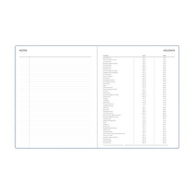 2027 Blue Sky 8" x 10" Calendar Year Weekly & Monthly Standard Planner, Faux Leather Cover, Soft Blue (159447)