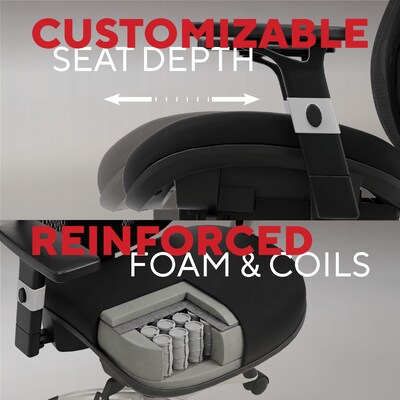 Staples Hyken XL Ergonomic Fabric Swivel Big & Tall Chair, Black (ST63145)