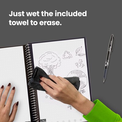Rocketbook Core Smart Notebook, 8.5" x 11", Dot-Grid Ruled, 32 Pages, Black (EVR-L-RC-A-FR)