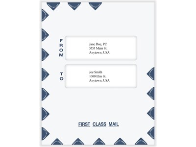 ComplyRight First Class Moisture Seal Tax Envelope, 9.5" x 12", White/Blue, 50/Pack (PES45)