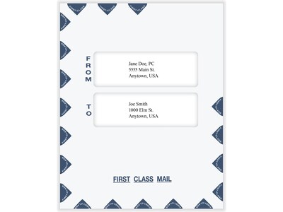 ComplyRight First Class Moisture Seal Tax Envelope, 9.5" x 12", White/Blue, 50/Pack (PES45)