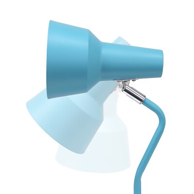 Simple Designs Sleek Essentials LED Desk Lamp, 15.2", with USB Ports, Cyan Blue (LD1072-CYN)
