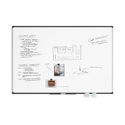 U Brands PINIT Steel Dry-Erase Whiteboard, Aluminum Frame, 6' x 4' (2808U00-01)