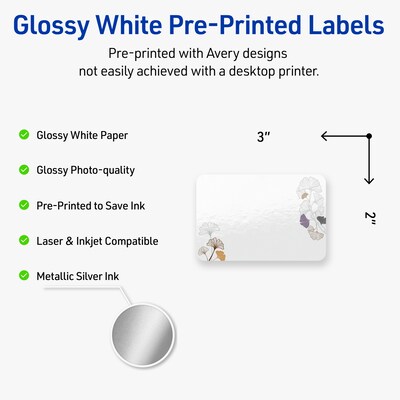 Avery Laser/Inkjet Rectangle Multipurpose Labels, 2 x 3, White, 80/Pack (S00-F47)