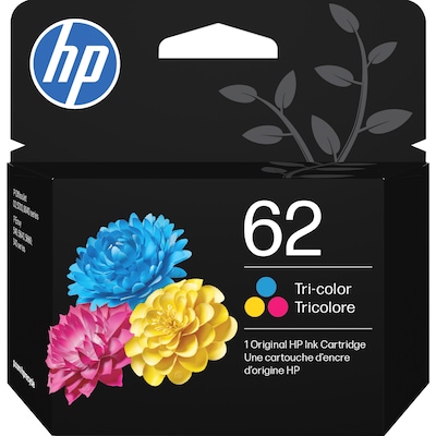 HP 62 Tri-Color Standard Yield Ink Cartridge, Prints Up to 165 Pages (C2P06AN#140)