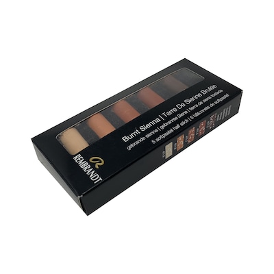 Rembrandt Soft Pastels Micro Sets, Burnt Sienna, 5/Set, 3 Sets/Bundle (RBX31820512-3)