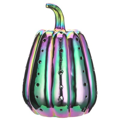 National Tree Company 14" LED Lit Iridescent Pumpkin Décor (PG11-FJ0B304)