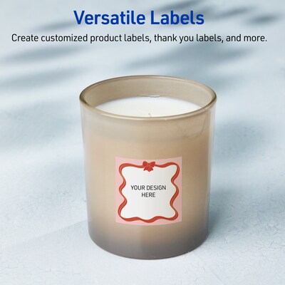 Avery Square Multipurpose Labels, 3" x 3", White, 60/Pack (19479370569)