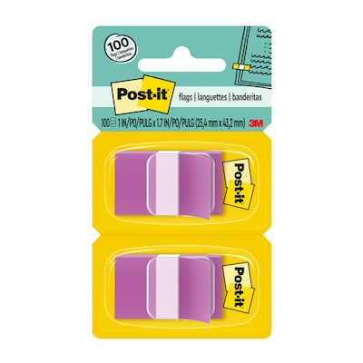 Post-it Flags, 1 Wide, Purple, 100 Flags/Pack (680-PE)