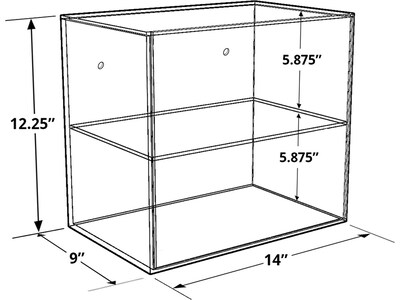 Azar 14W Open Countertop Display Case, Clear, Each (255655)