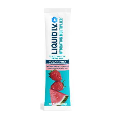 LIQUID I.V. Hydration Multiplier Sugar-Free Strawberry Watermelon Electrolyte Powder Drink Mix, 0.56