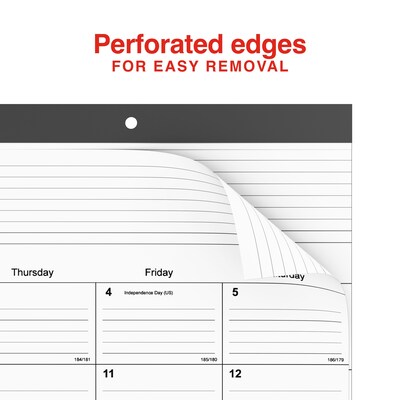 2025-2026 Staples 22" x 17" Academic Monthly Desk Pad Calendar, Black (ST12952-25)