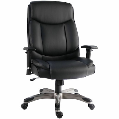 Lorell Sera Leather Swivel Executive Chair, Black (LLR63272)