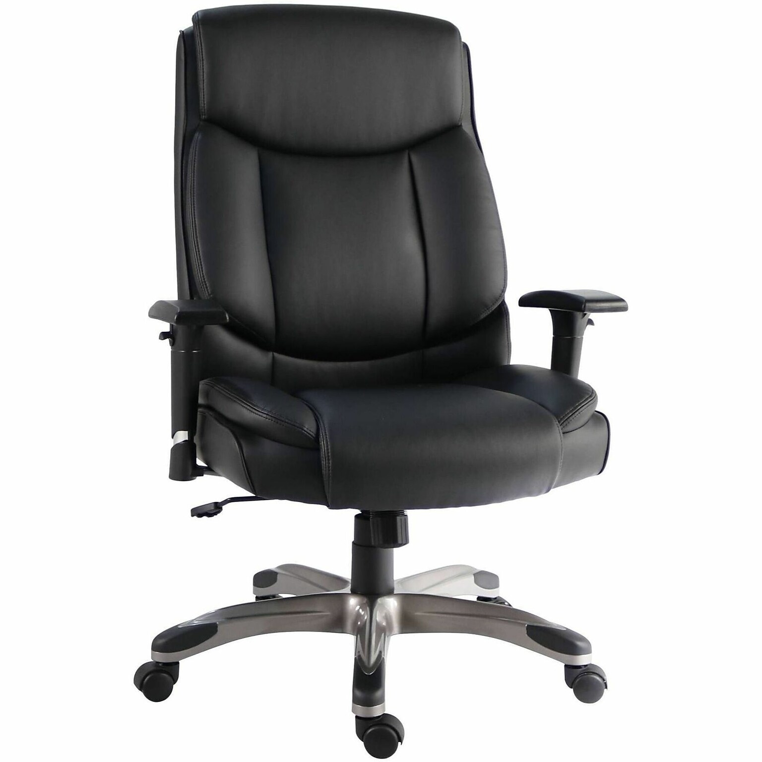 Lorell Sera Leather Swivel Executive Chair, Black (LLR63272)
