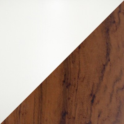 Simple Designs Ceramic Oblong Table Lamp, Dark Wood and White (LT1117-OFF)
