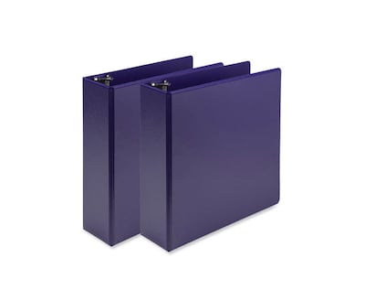 Samsill Earths Choice 3 3-Ring View Binder, Purple, 2/Pack (SAMU86808)