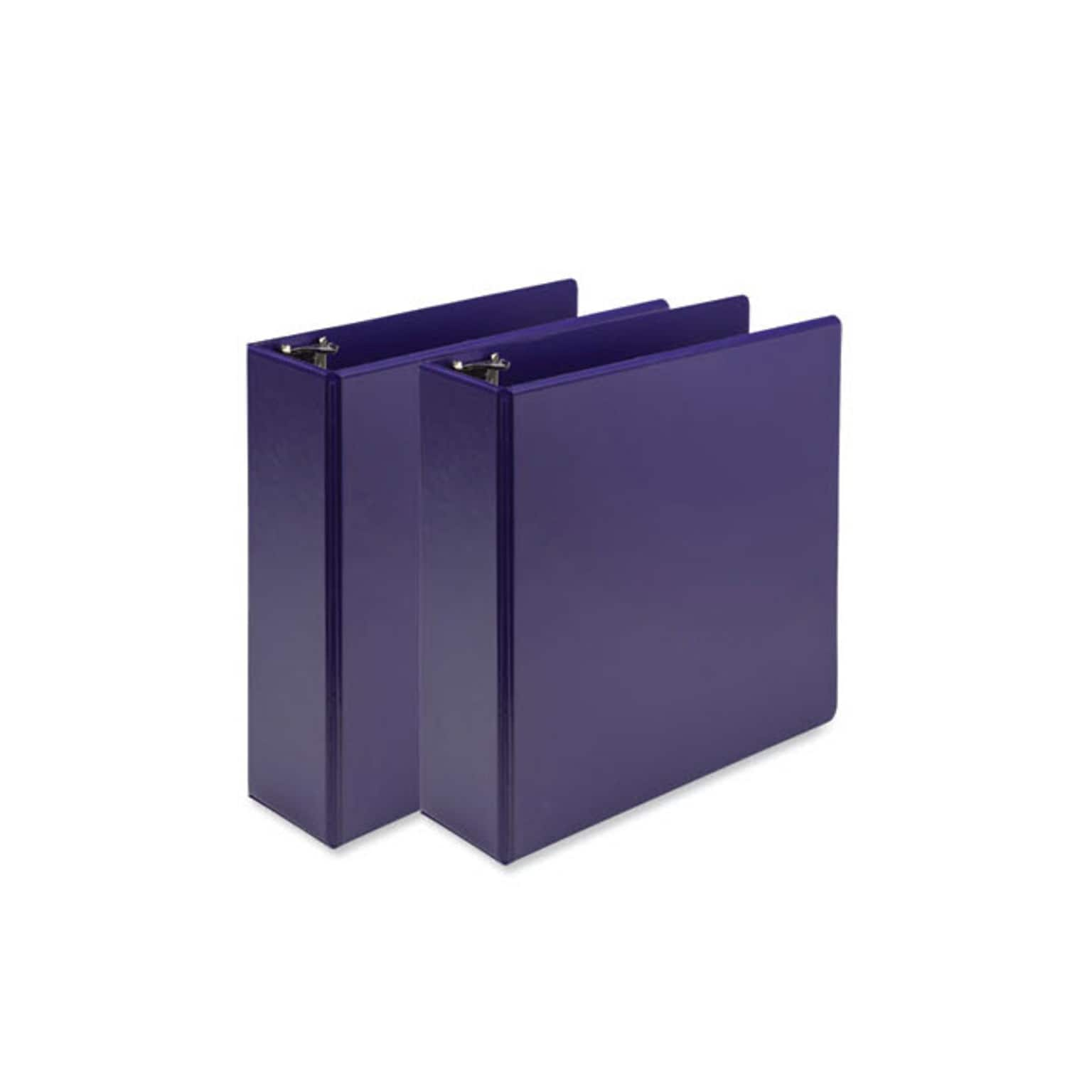 Samsill Earths Choice 3 3-Ring View Binder, Purple, 2/Pack (SAMU86808)