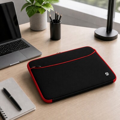 Vangoddy 15" Laptop Sleeve, Black/Red (NBKLEA222)
