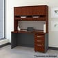Bush Business Furniture Westfield 60W x 24D Office Desk with Hutch and Mobile File Cabinet, Hansen Cherry (SRC014HCSU)