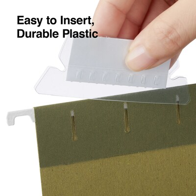 Staples® Hanging File Folder Tabs, Clear, 25/Pack (ST117796-CC)