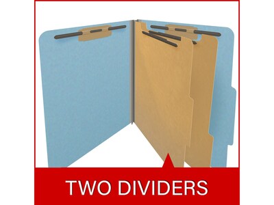 Medical Arts Press Pressboard Classification Folder, 2 Dividers, 2" Expansion, Letter Size, Blue, 10/Box (DV-T42-26-3BLU)