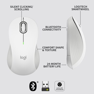 Logitech Signature M550 Wireless Optical Mouse, Off-White (910-006592)
