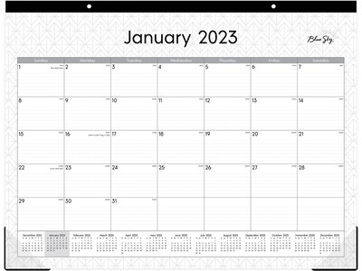2023 Blue Sky Enterprise 22 x 17 Monthly Desk Pad Calendar, White/Gray (111294-23)