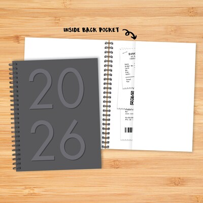 2026 Willow Creek 8.5" x 11" Weekly & Monthly Planner, Paperboard Cover, Charcoal (57605)