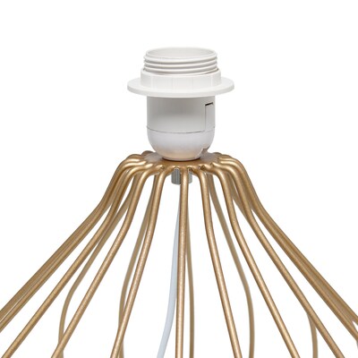 Simple Designs Geometrically Wired Table Lamp, White on Copper (LT2086-WOC)