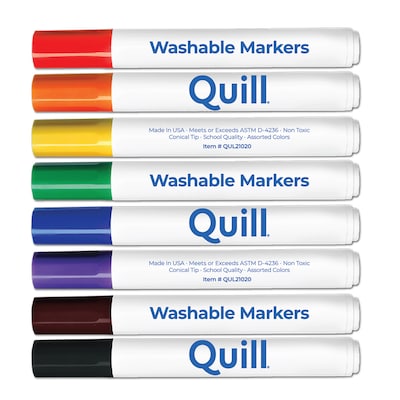Washable Markers Class Pack, 8 Colors, 200/Pack