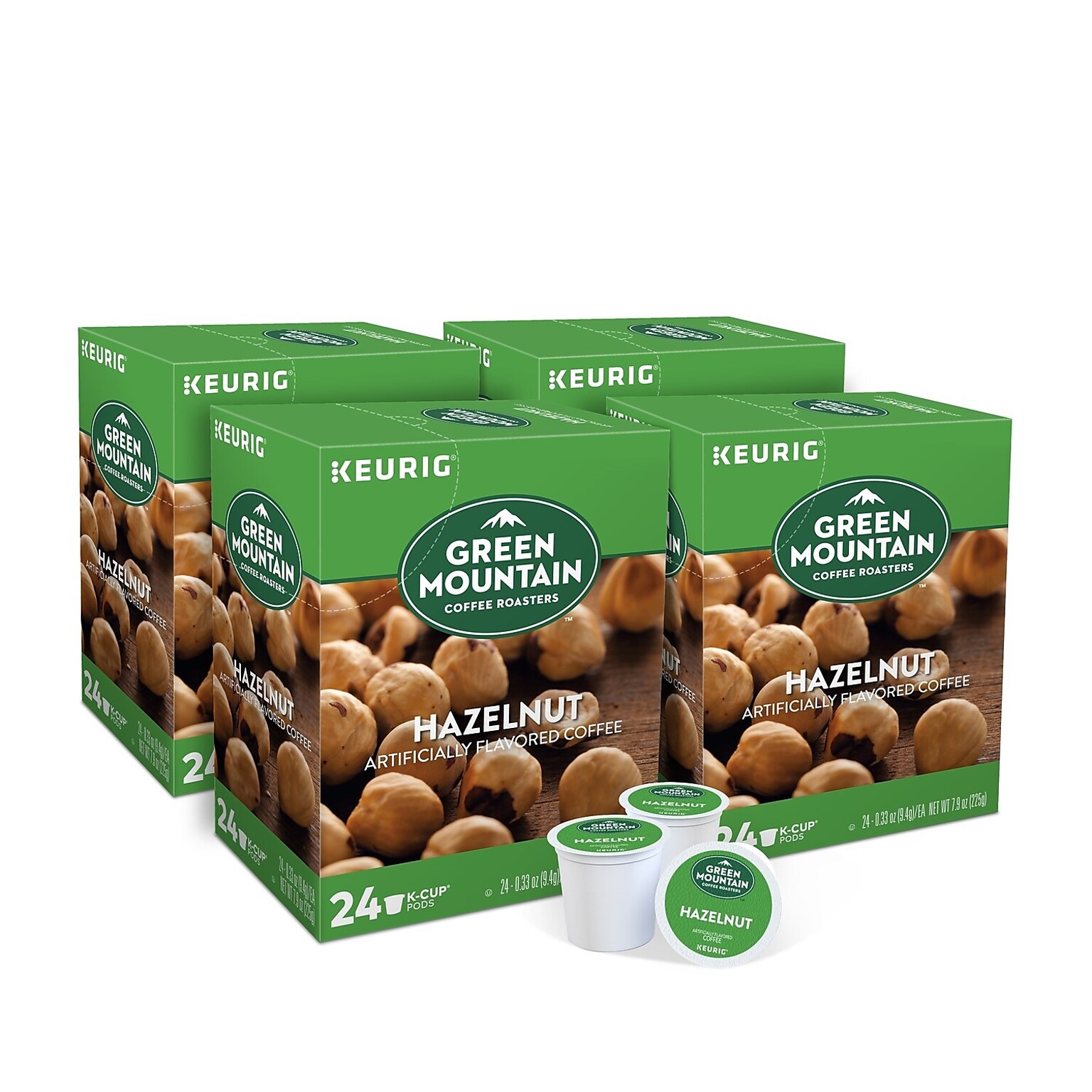 Green Mountain Hazelnut Coffee Keurig® K-Cup® Pods, Light Roast, 96/Carton (6792)