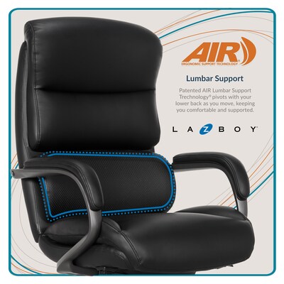 La-Z-Boy Aberdeen Ergonomic Bonded Leather Swivel Executive Chair, Black (51545-BLK)